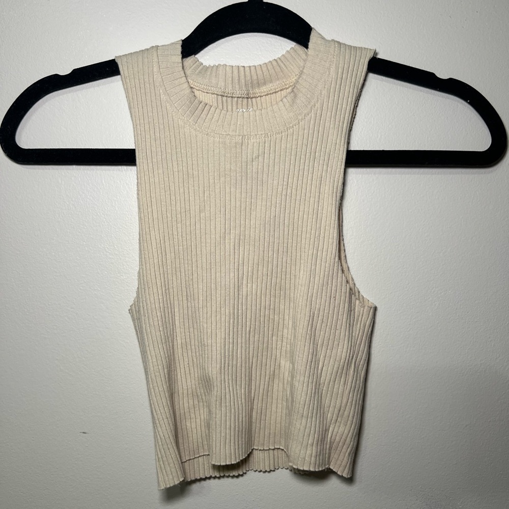 Aerie Ribbed Cream Tank